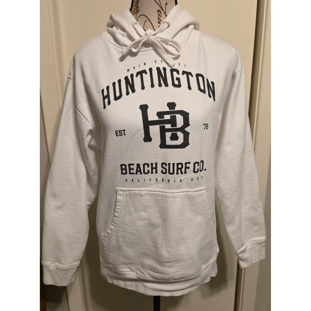 Huntington Beach Surf Co White Hoodie Independent Trading Co  Mens Small